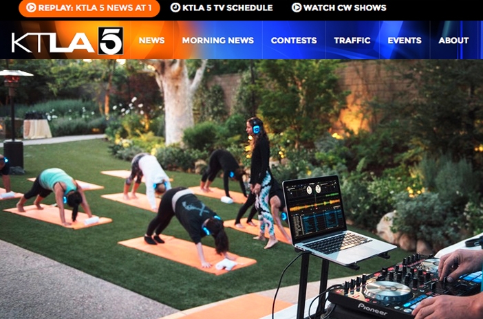KTLA News: Yoga Gets the Silent Treatment with Goli Gabbay Sound Off Yoga combines technology, yoga, music and community to create a unique and highly curated yoga experience. *click for the full feature