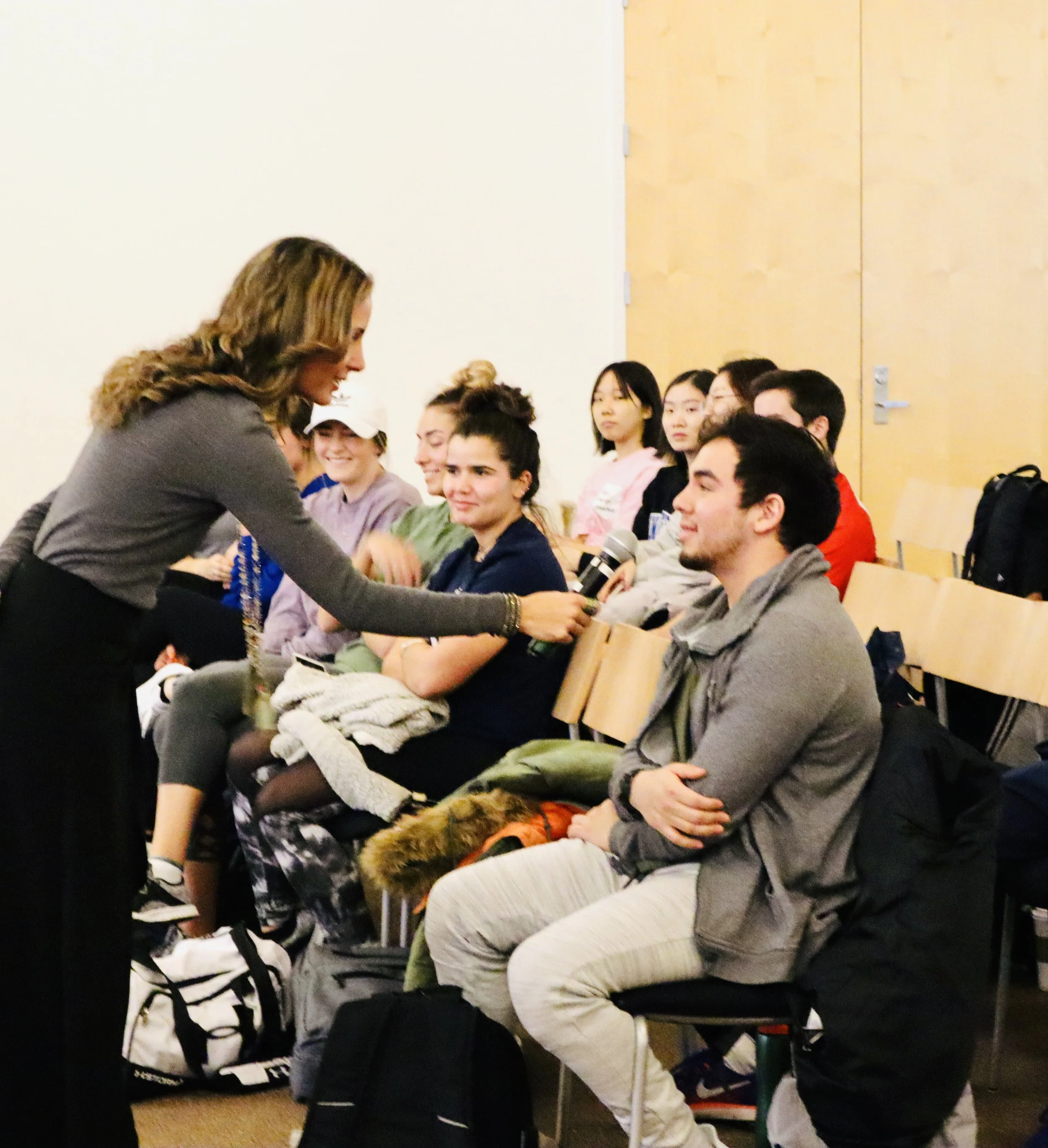 Goli Gabbay guiding students through a mindfulness practice