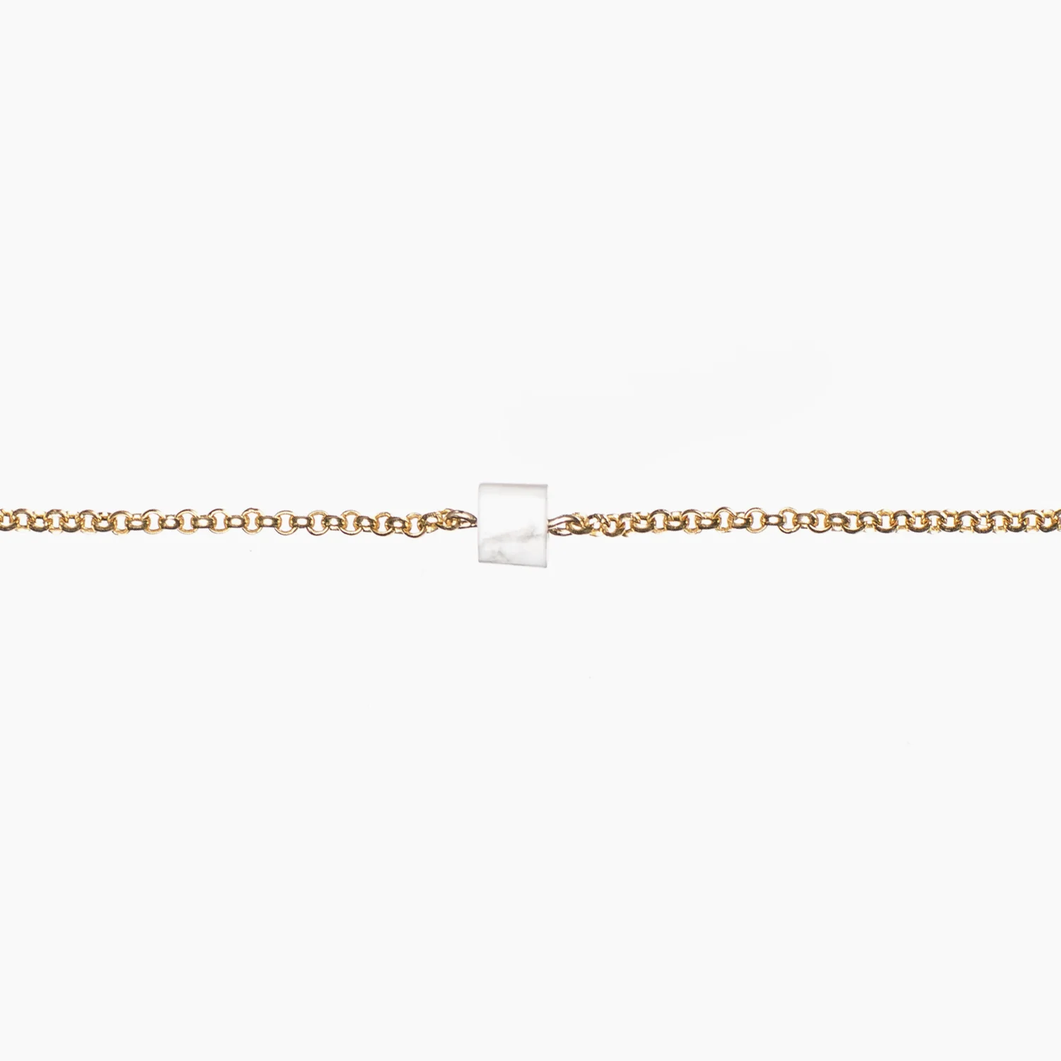 NANA Bijoux Armkette Goldplattiert Gold Kubus Howlith_1.jpg