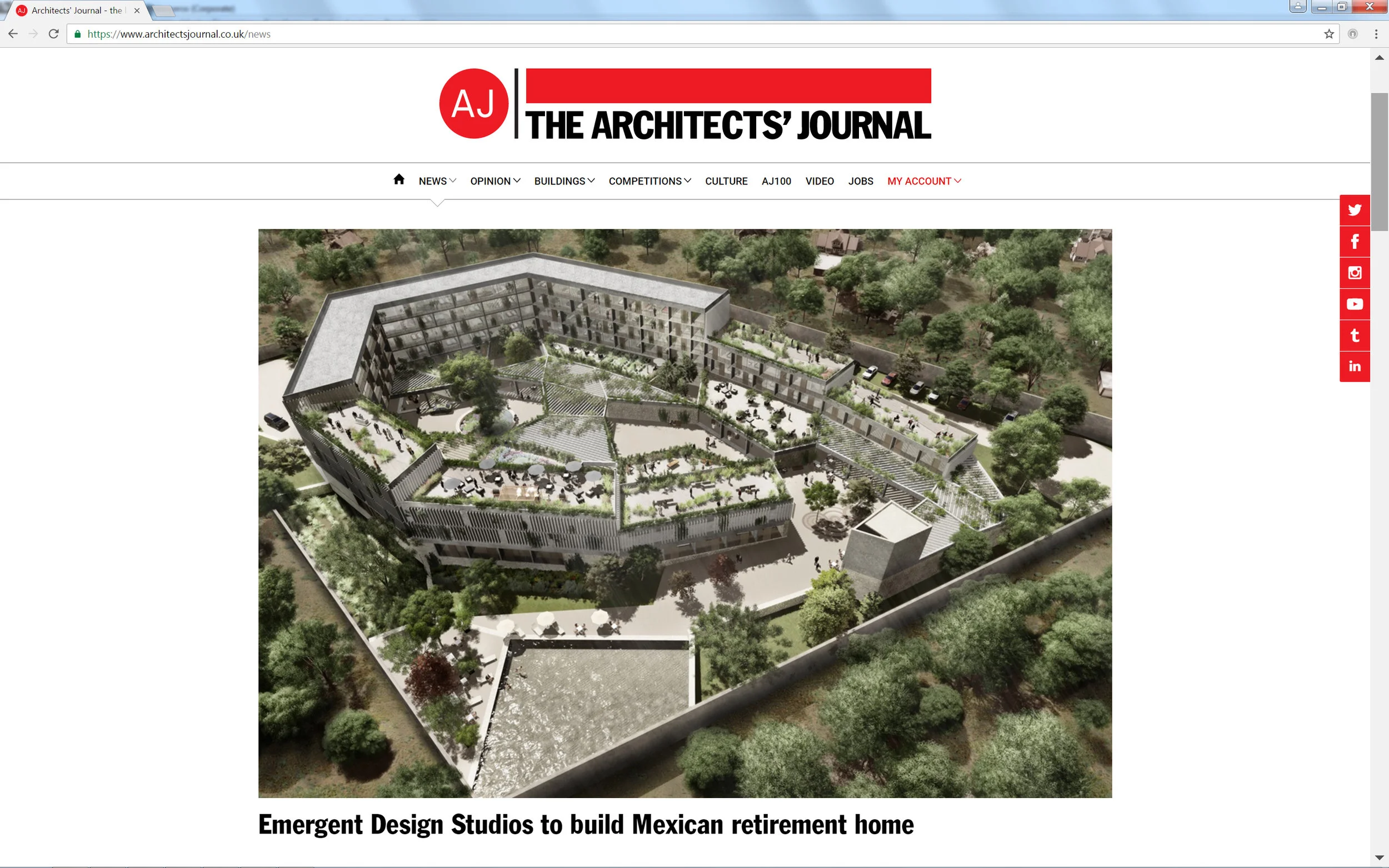 Excited for this project feature of our Barrio San Miguel scheme in Mexico in the Architects' Journal. Our project is for a residential-led retirement complex, in association with our partners RVdG Arquitectura y Urbanismo.