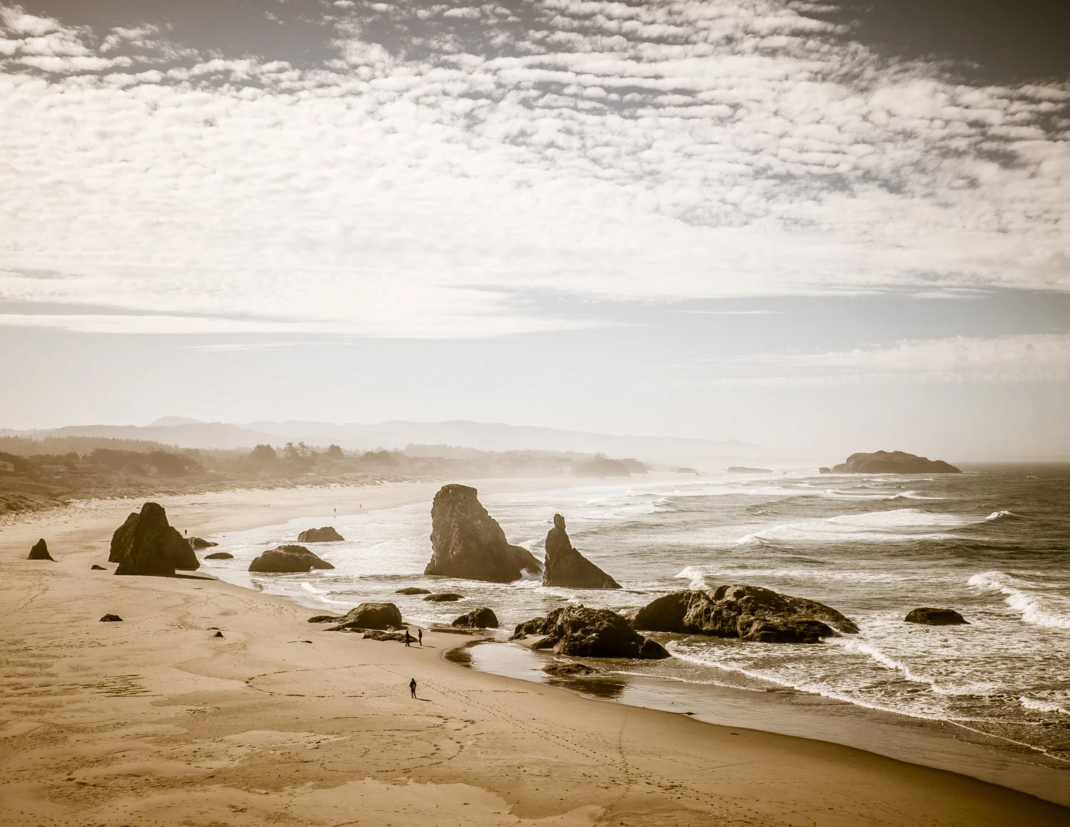 Sea Stacks on Beach Near Bandon, Oregon