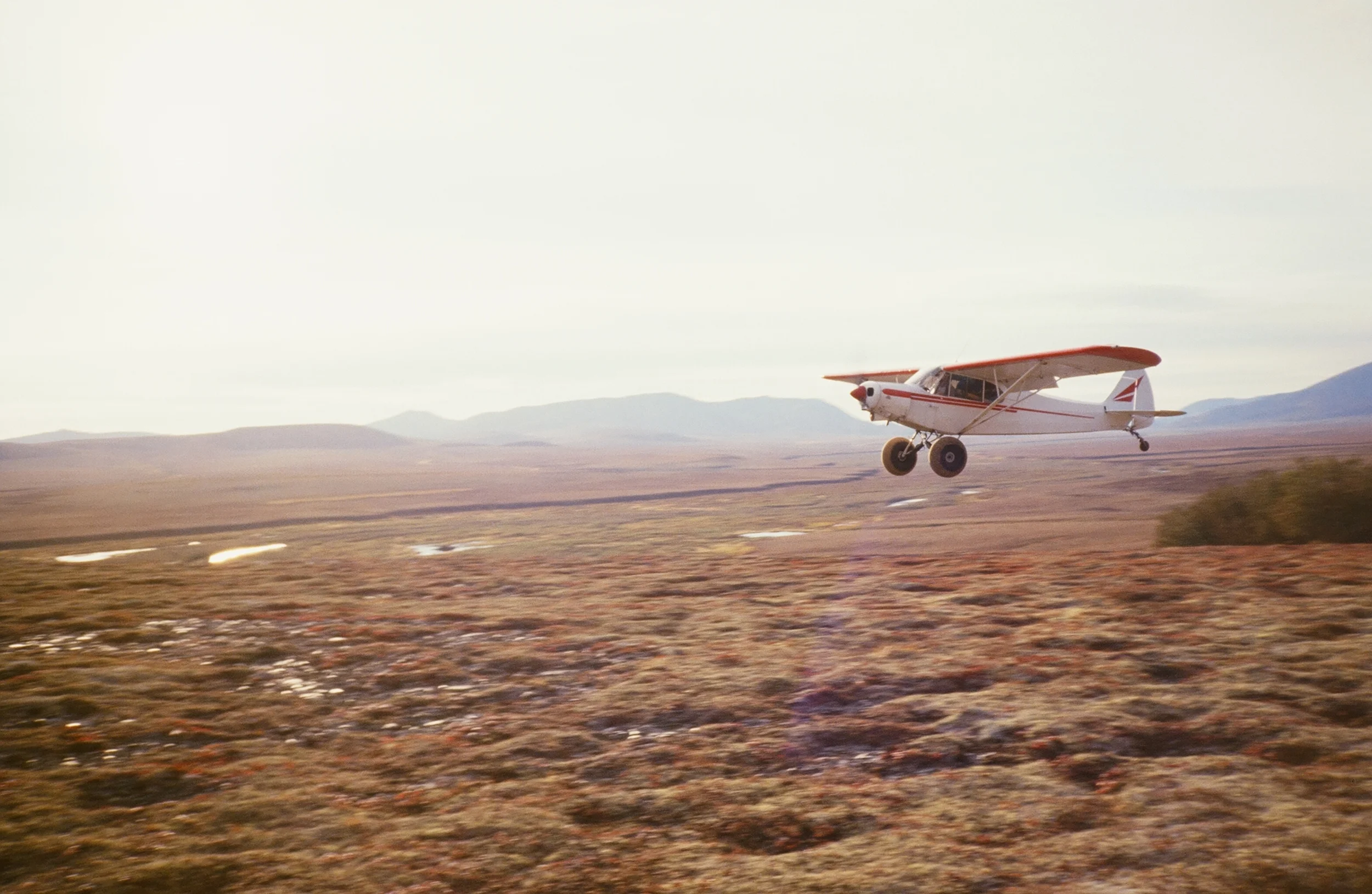 Landing at one of our spike camps in our Western Alaska area.
