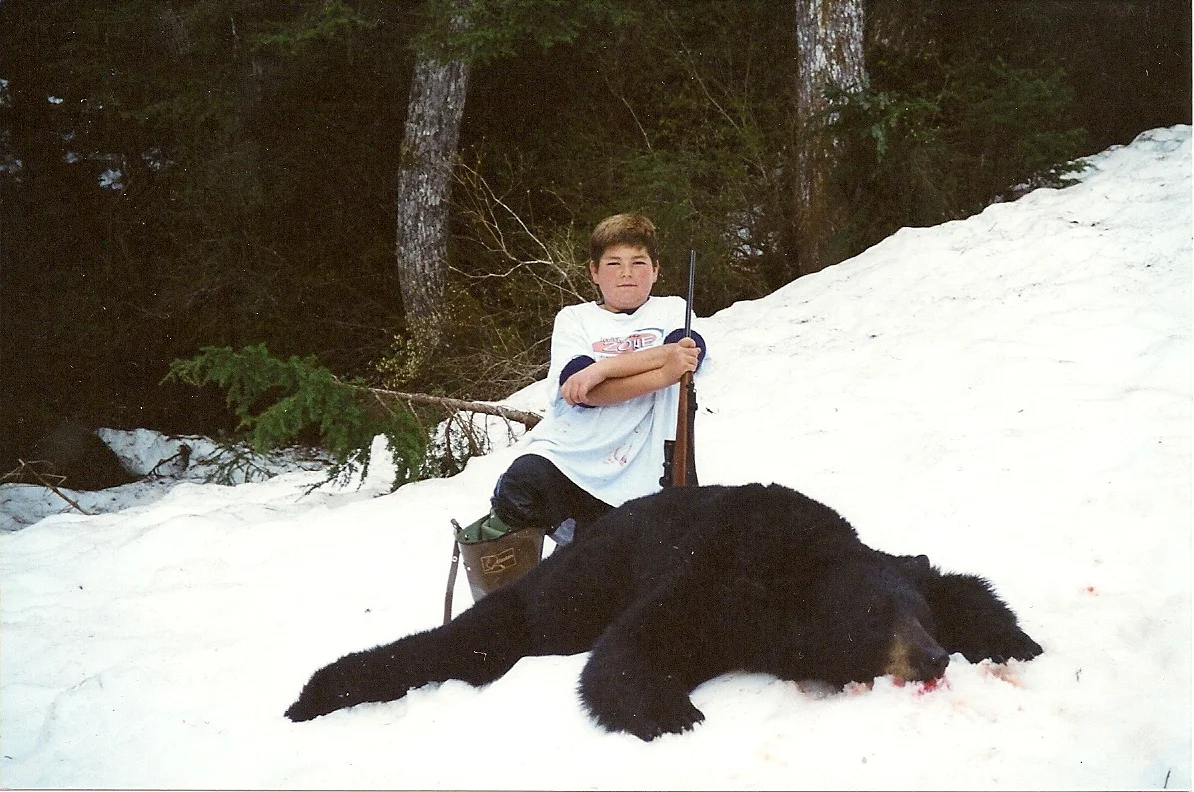 Greg Rapp at the age of 11 was my first grandchild to harvest a black bear. His is the largest to date. It squared 7'1" and had a 19 3/16" skull.