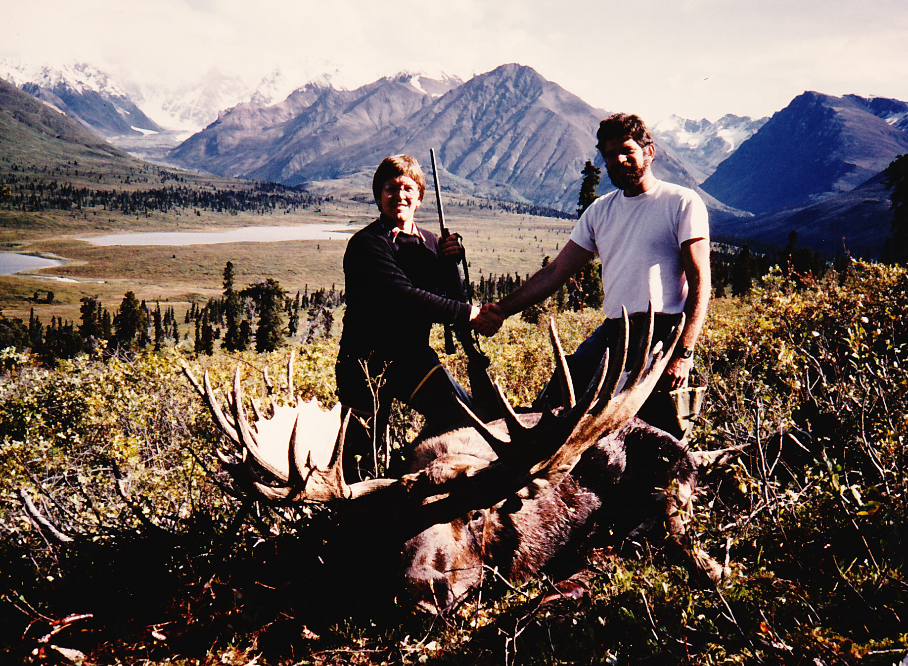 Bryan Kettel and me with his beautiful 62 1/2" moose. Big Bend Lakes and the beautiful landscape of the Wrangell Mountains. This was AAA's first moose.