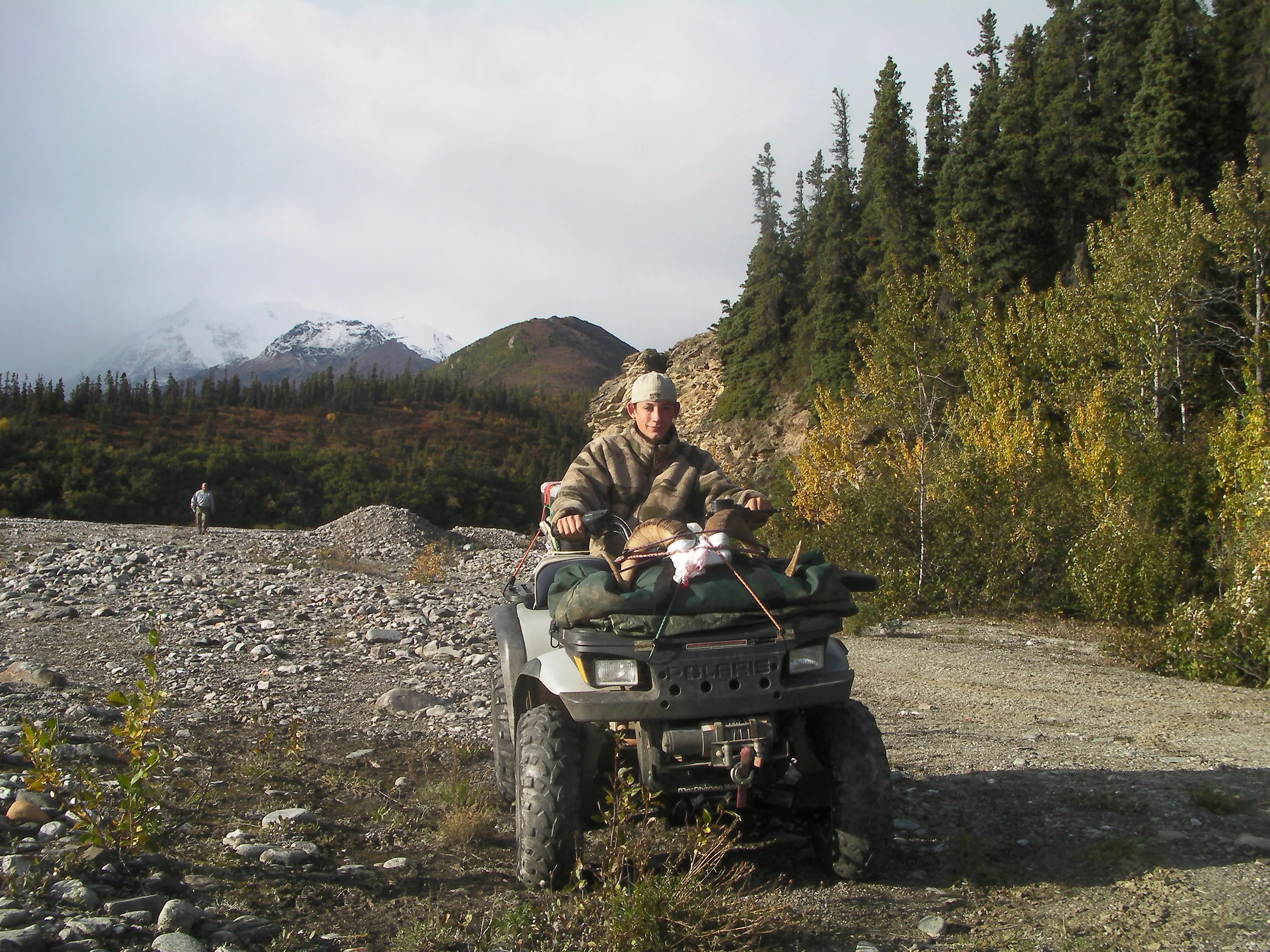 Heading out after a successful sheep hunt.