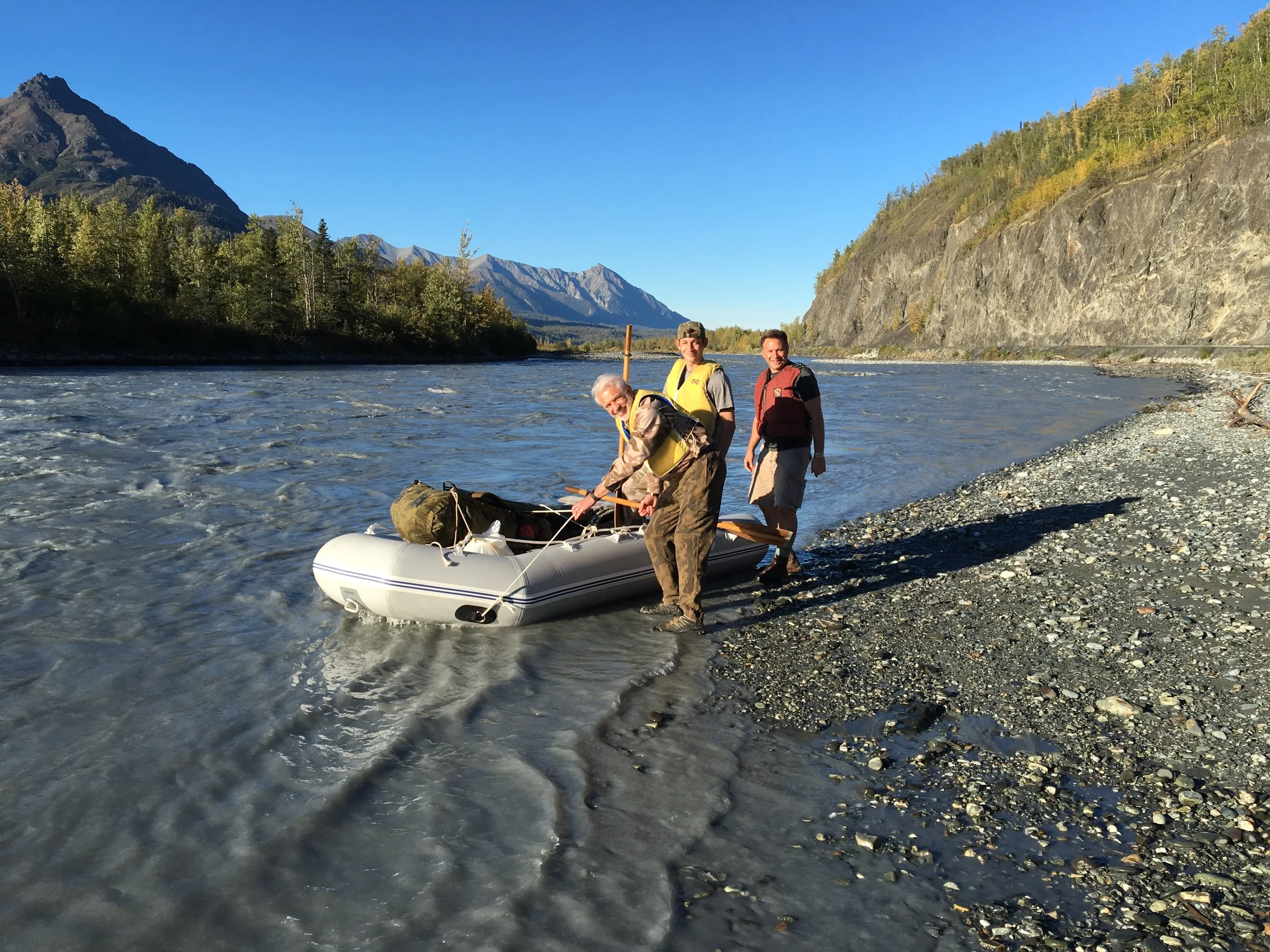 Getting ready to cross the Matanuska River.