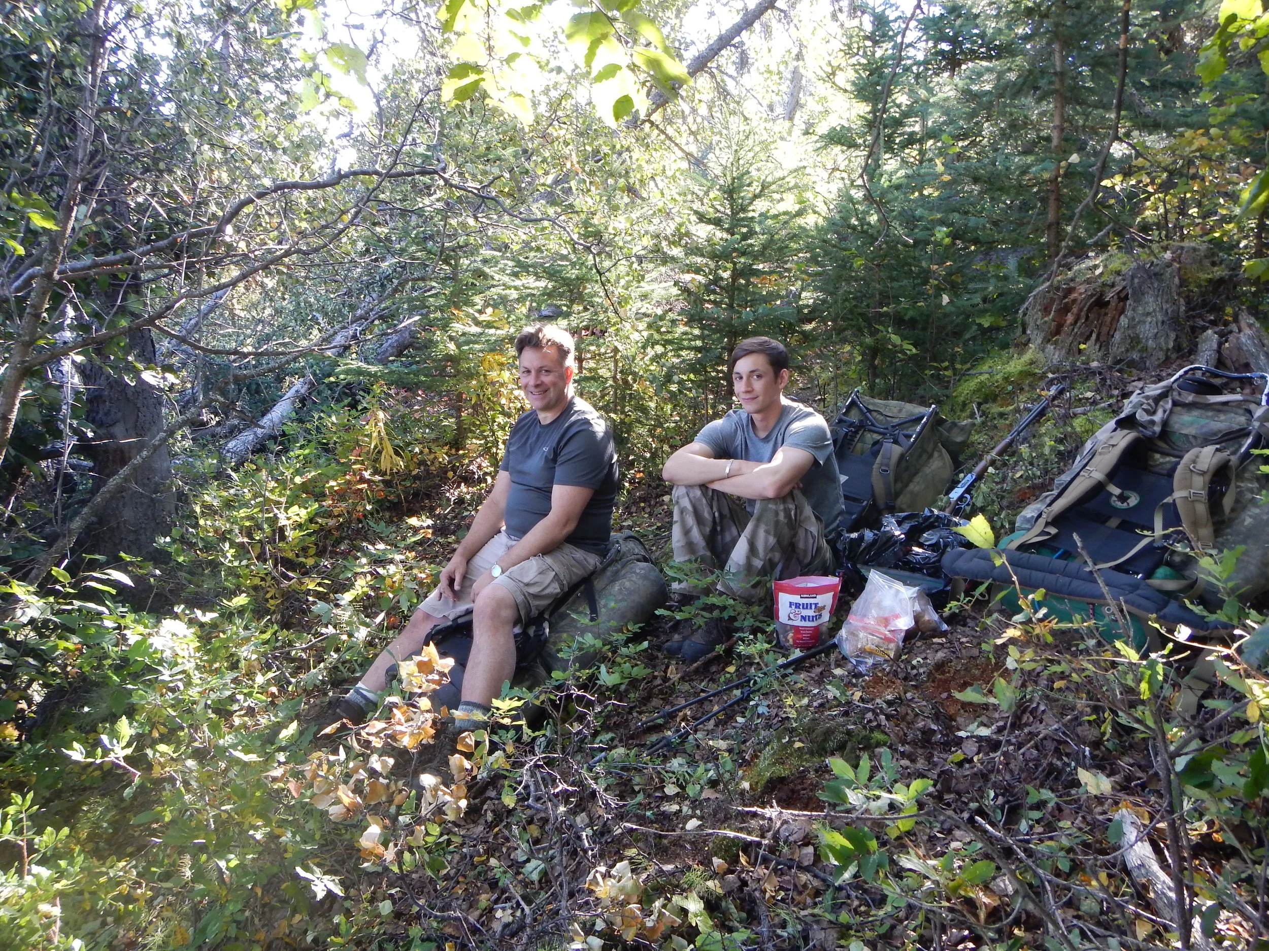 Taking a break before the trail disappeared.
