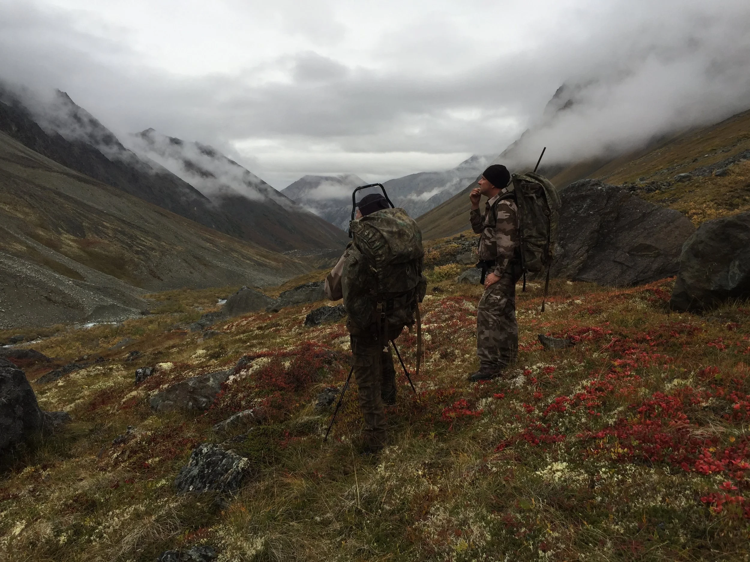 Sagen and me looking for sheep at the head of the valley.