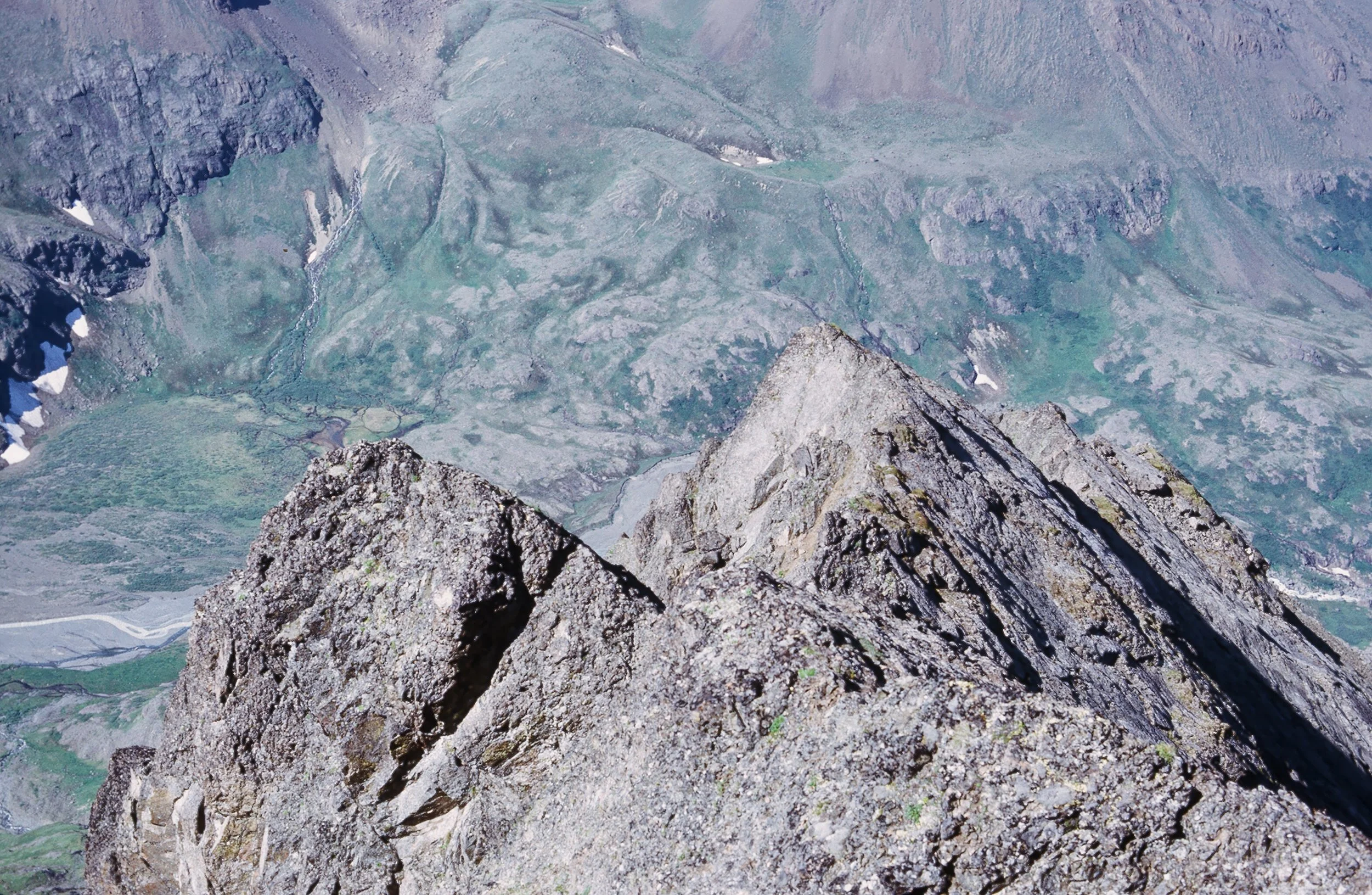 The steep knife ridge that Skip and I climbed the second day to get his ram.