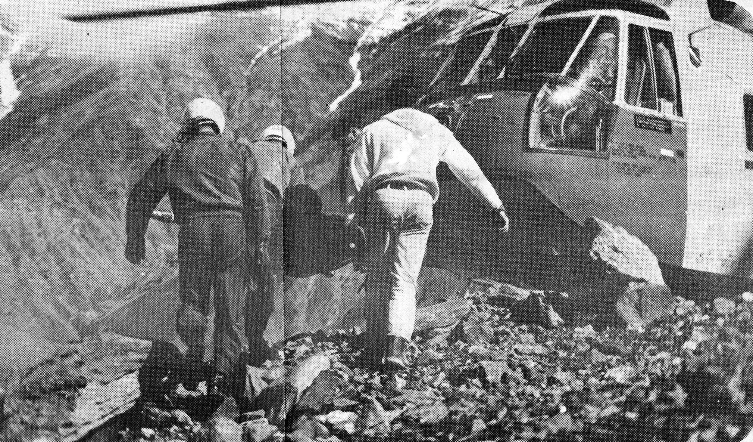 Carrying Brent to the chopper. I'm in my white sheep hunting clothing.
