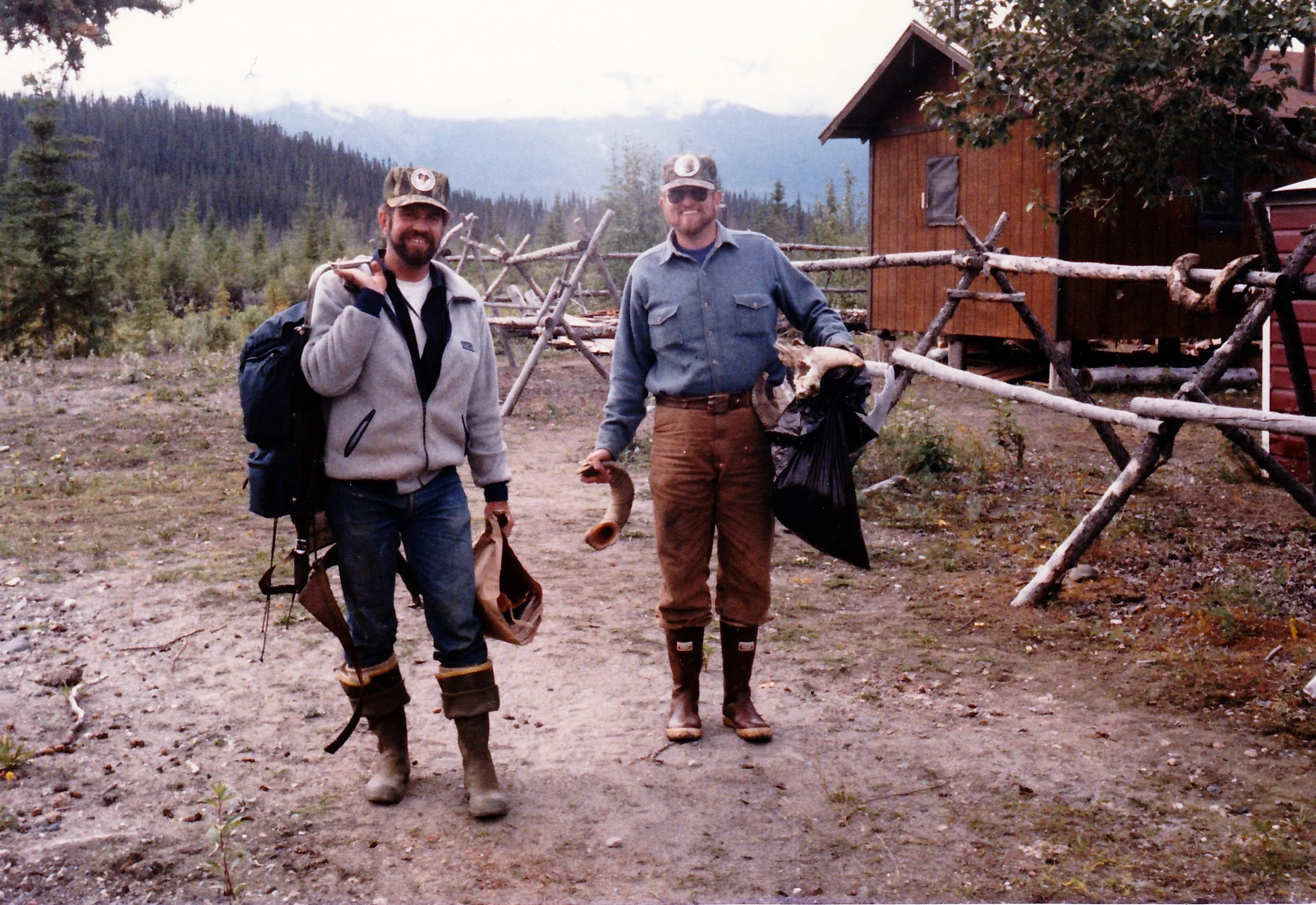 Brent and I leaving Bryson Bar in 1984 after our first season in the Wrangell's.