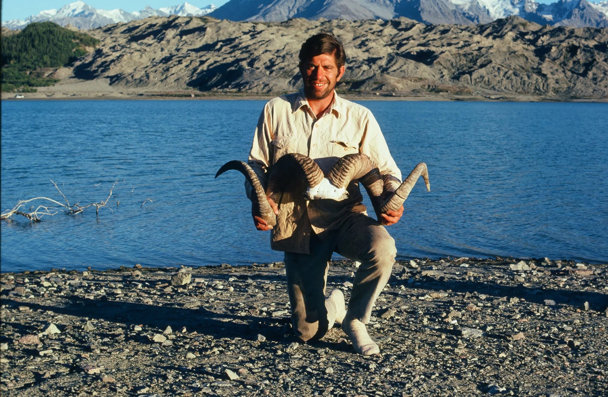 Me holding a dream sheep, two sets of horns put together. A 50 incher.!!
