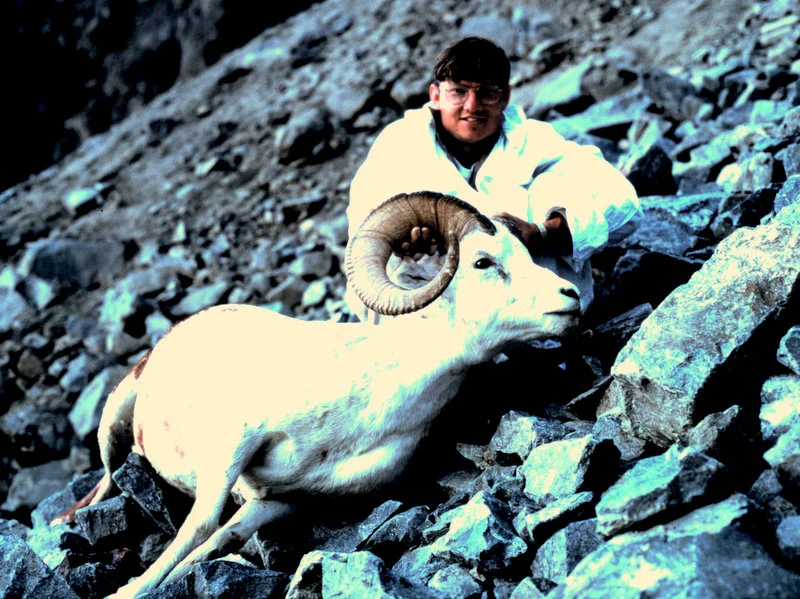 Ron with his 36 1/2" ram. Rough country.