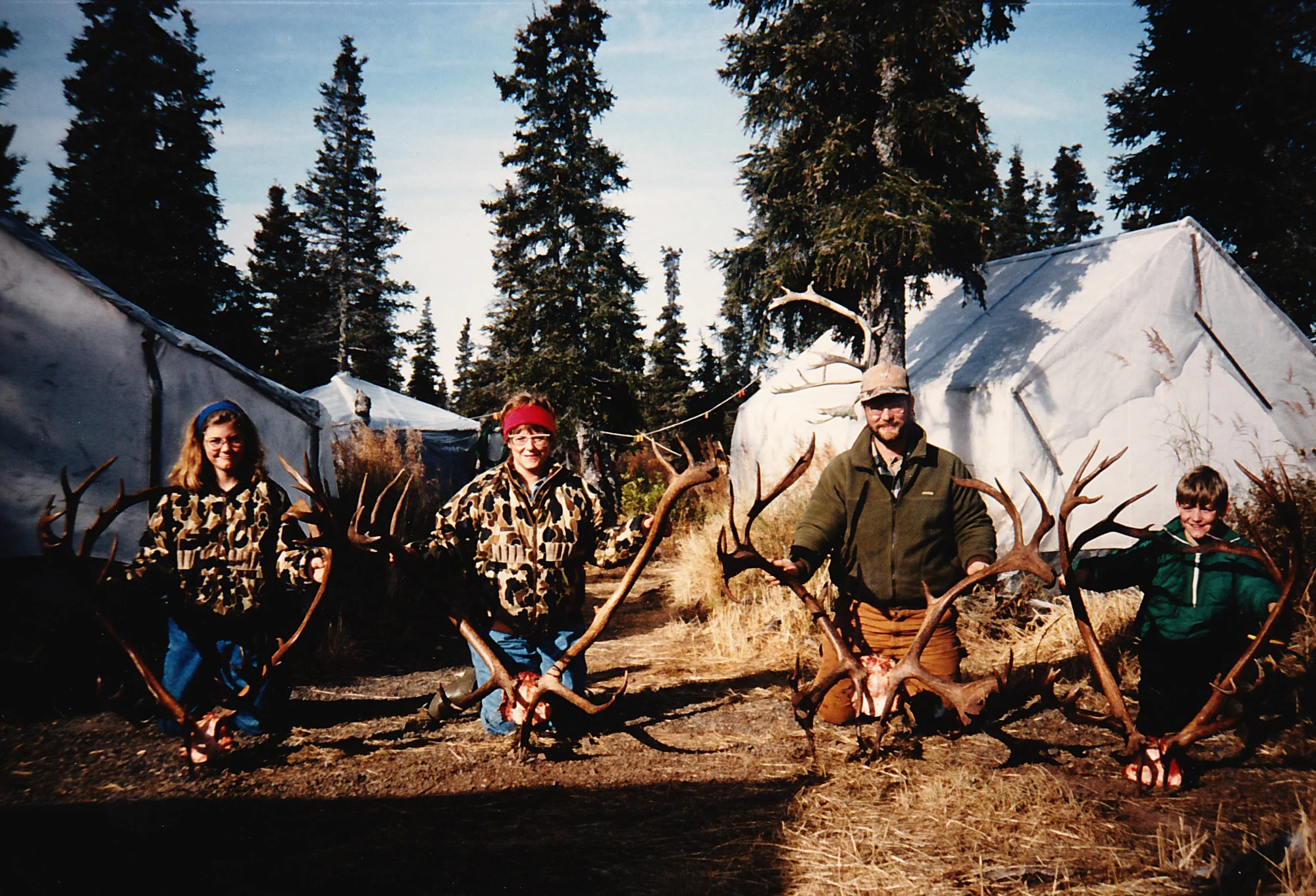 The Orton family (L to R) Margaret, Kathy, Tim and Frank at the Otter Lake base camp.