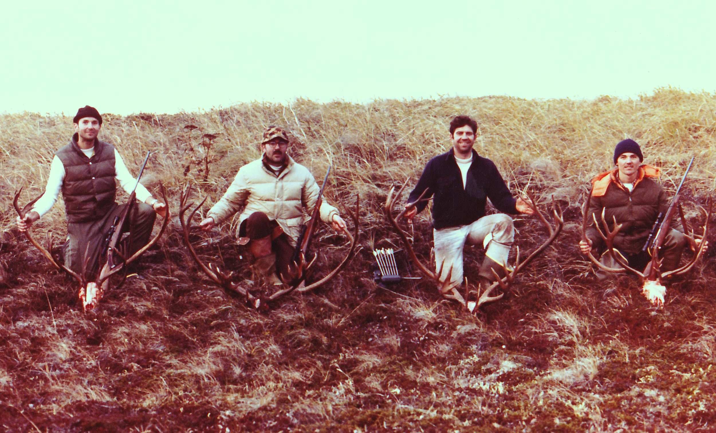 One of our Alaska Peninsula caribou hunts. (L to R) Mike Herbert, Earl Boucher, me and Scottie Bailey.