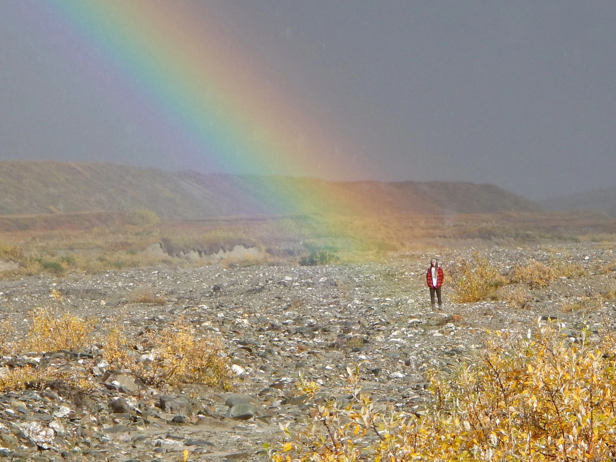 I had to take this photo, Rachel looking for the "pot of gold."
