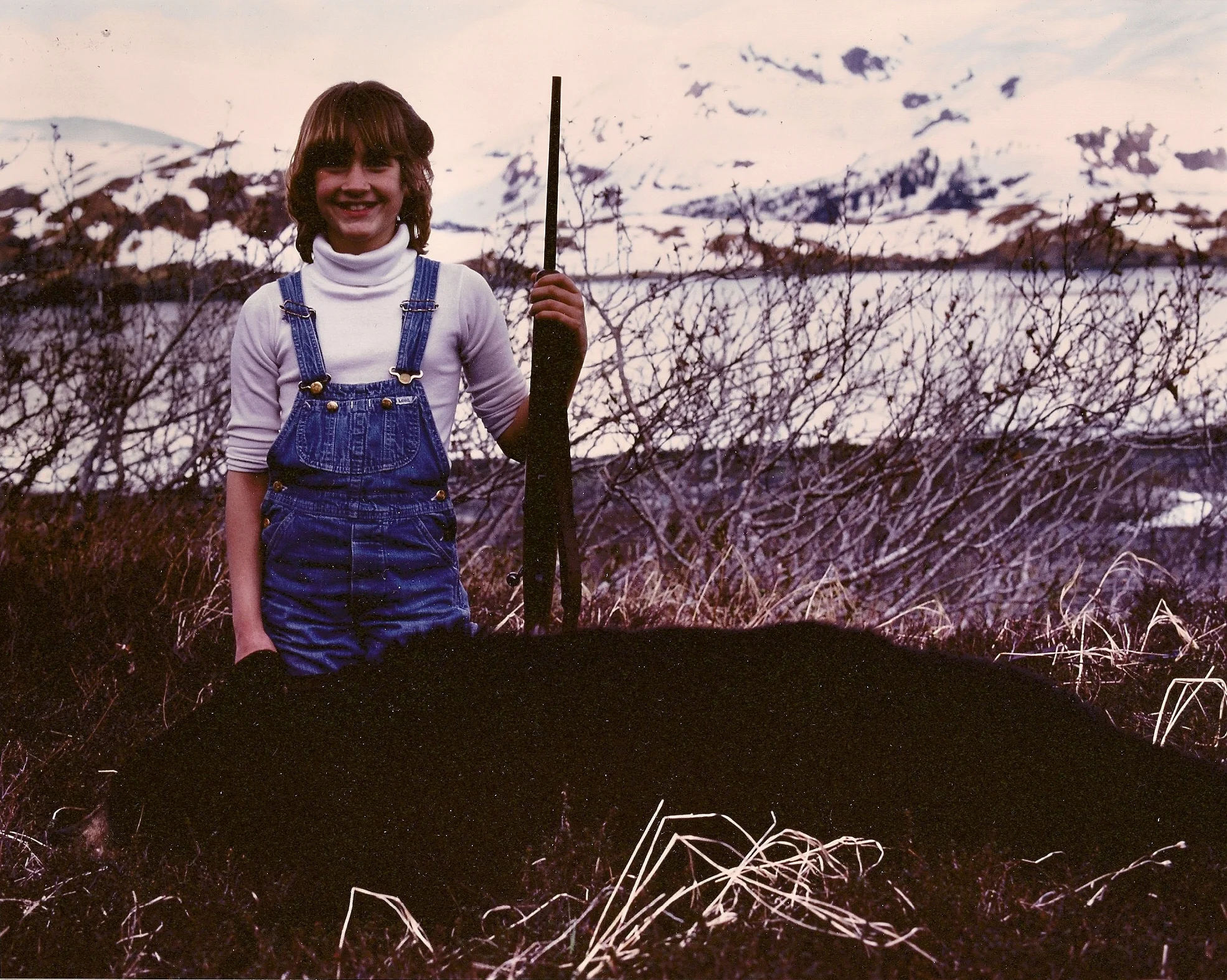 Michelle, age 10, with her black bear.
