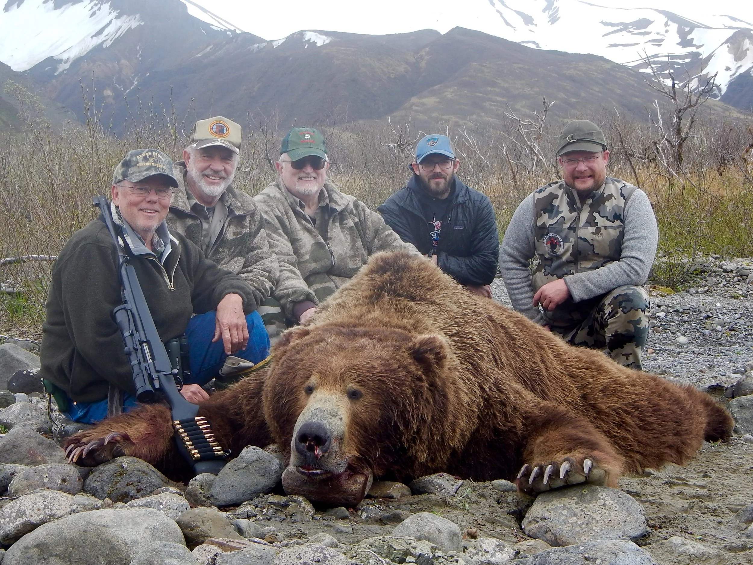 (L to R) Matt, me, Brent, Rob Wing and Riley Pitts gathered around Matt's bear.