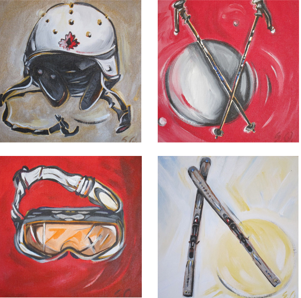 Helmet #1, Ski Poles #1, Goggles #1, Silver Skis #1 (Tile Series)