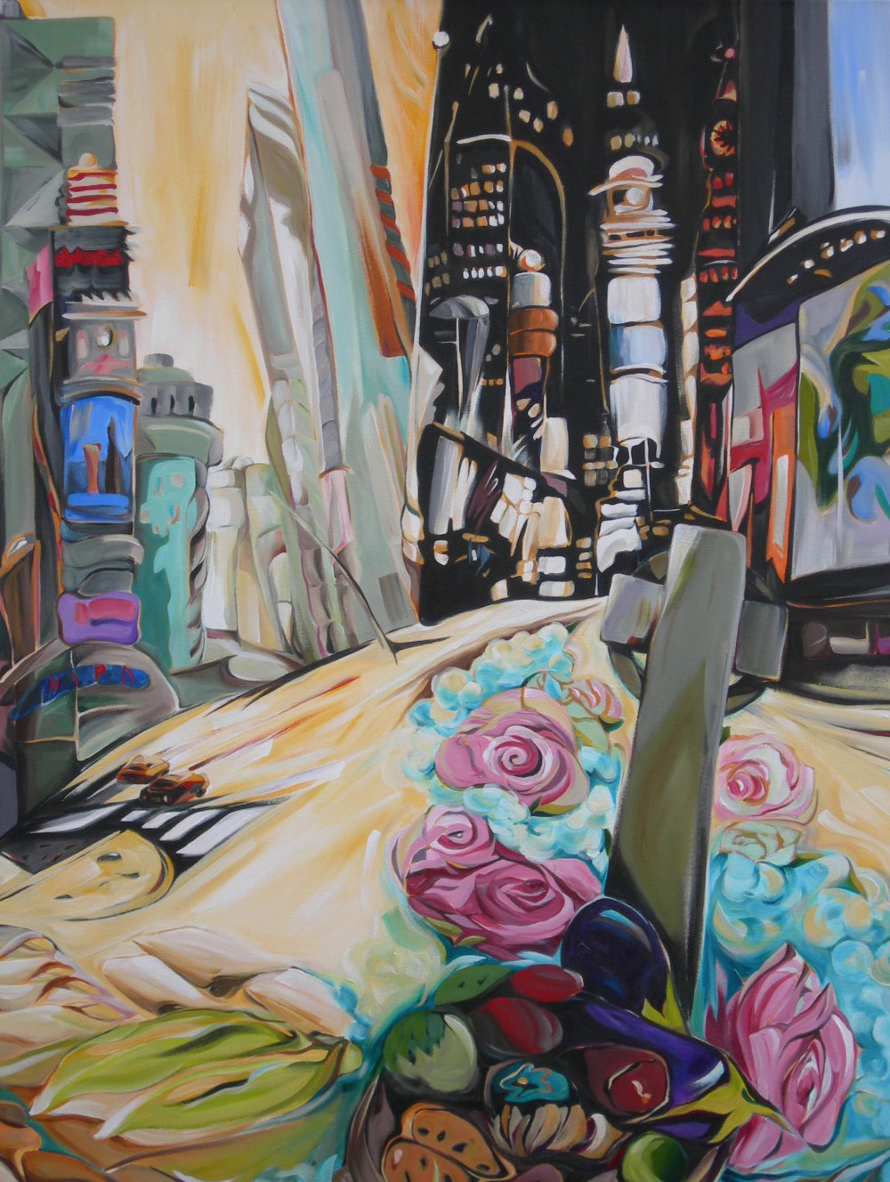Cityscapes - Frida's Fiesta - Times Square (NYC Series) 54 X 54  SOLD (1000 x 1333).jpg