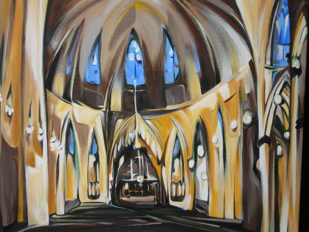 Cityscapes - Vespers at St. Patrick's (NYC Series)  26 X 26  SOLD (1000 x 750).jpg