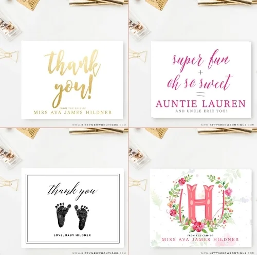 Personalized Stationery for Baby from Kitty Meow: A Creative Boutique