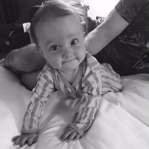 Rolling around in the hotel room. 