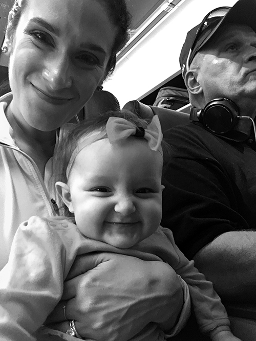 Selfie on the plane with Grandpa by our side! 