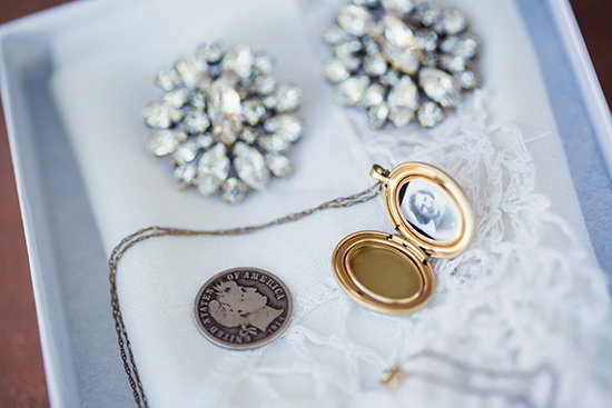 Something borrowed - earrings from my best friend Shannon that she wore on her wedding day. Something old - a sweet locket with my late Grandma Hartline's picture and handkerchief from my Great Grandma Piccony. And a "silver sixpence in my shoe" from my Mother-In- Law, Mama Kimmy. 