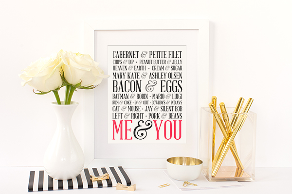 Perfect 8x10 art print for your main squeeze or BFF! 