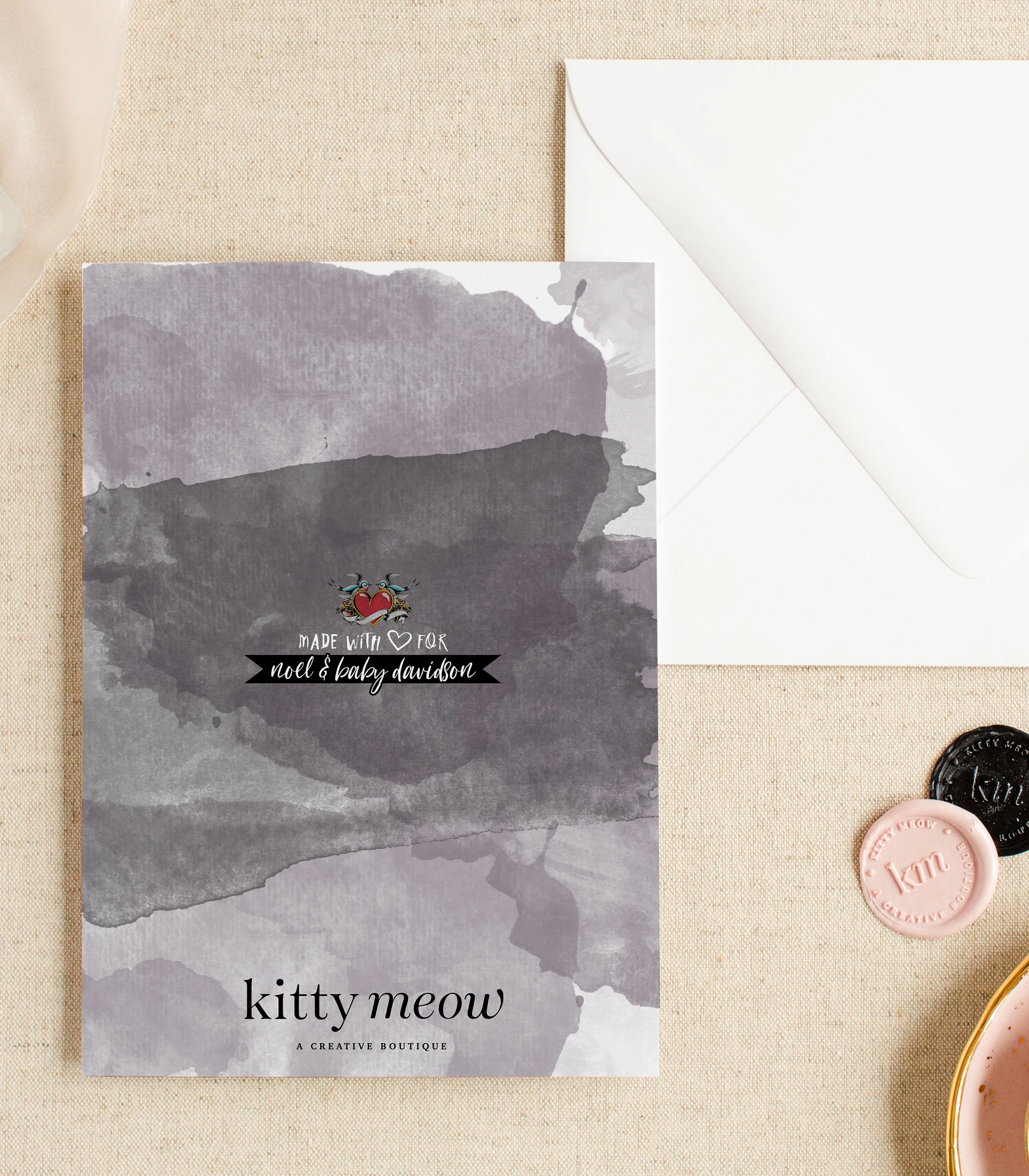 Hummingbird Tattoo Watercolor Baby Shower Invitation - back