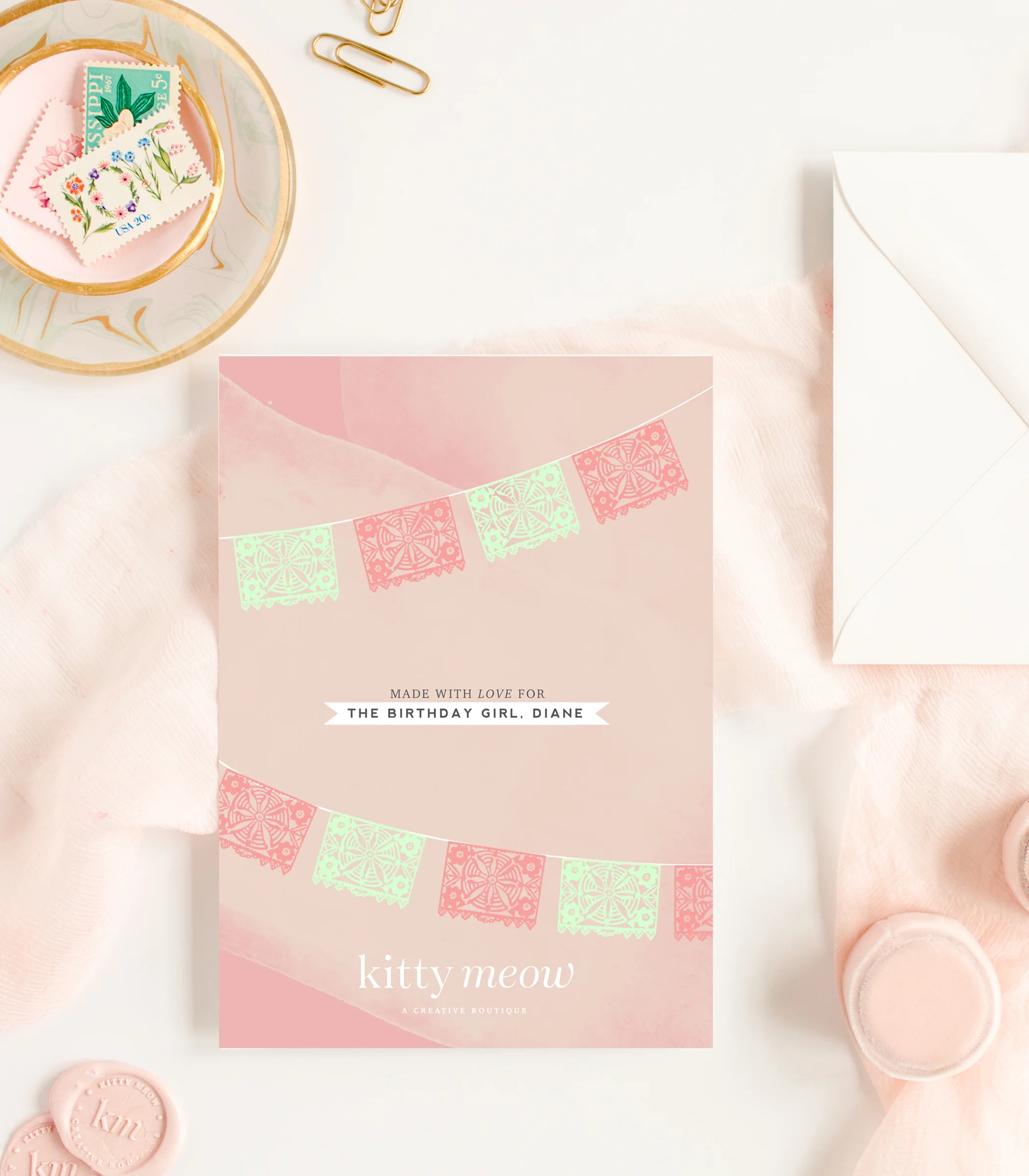 Mint and Blush 40th Fiesta Birthday Party Invite