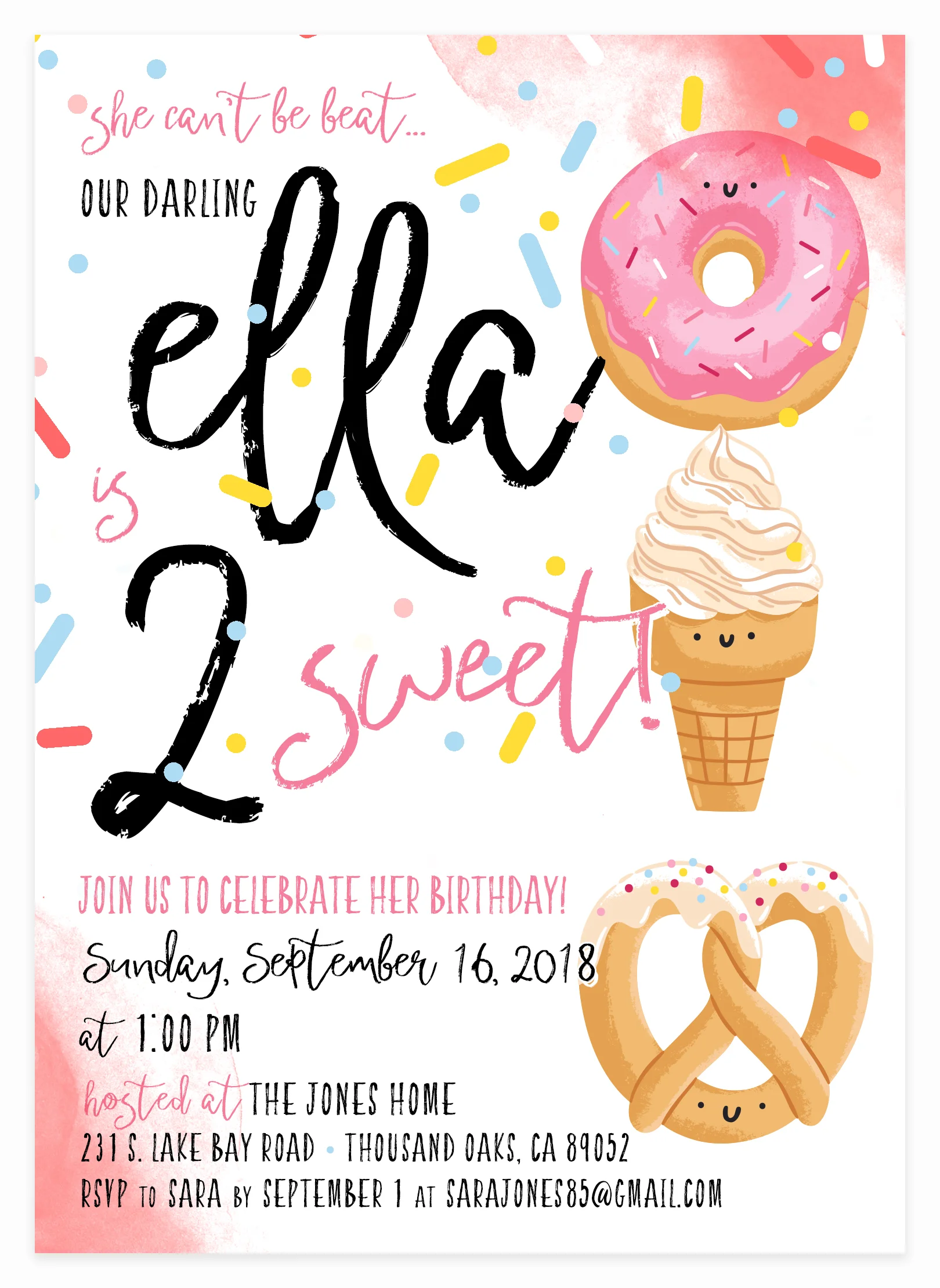Watercolor Donut Themed Birthday Party for Girls