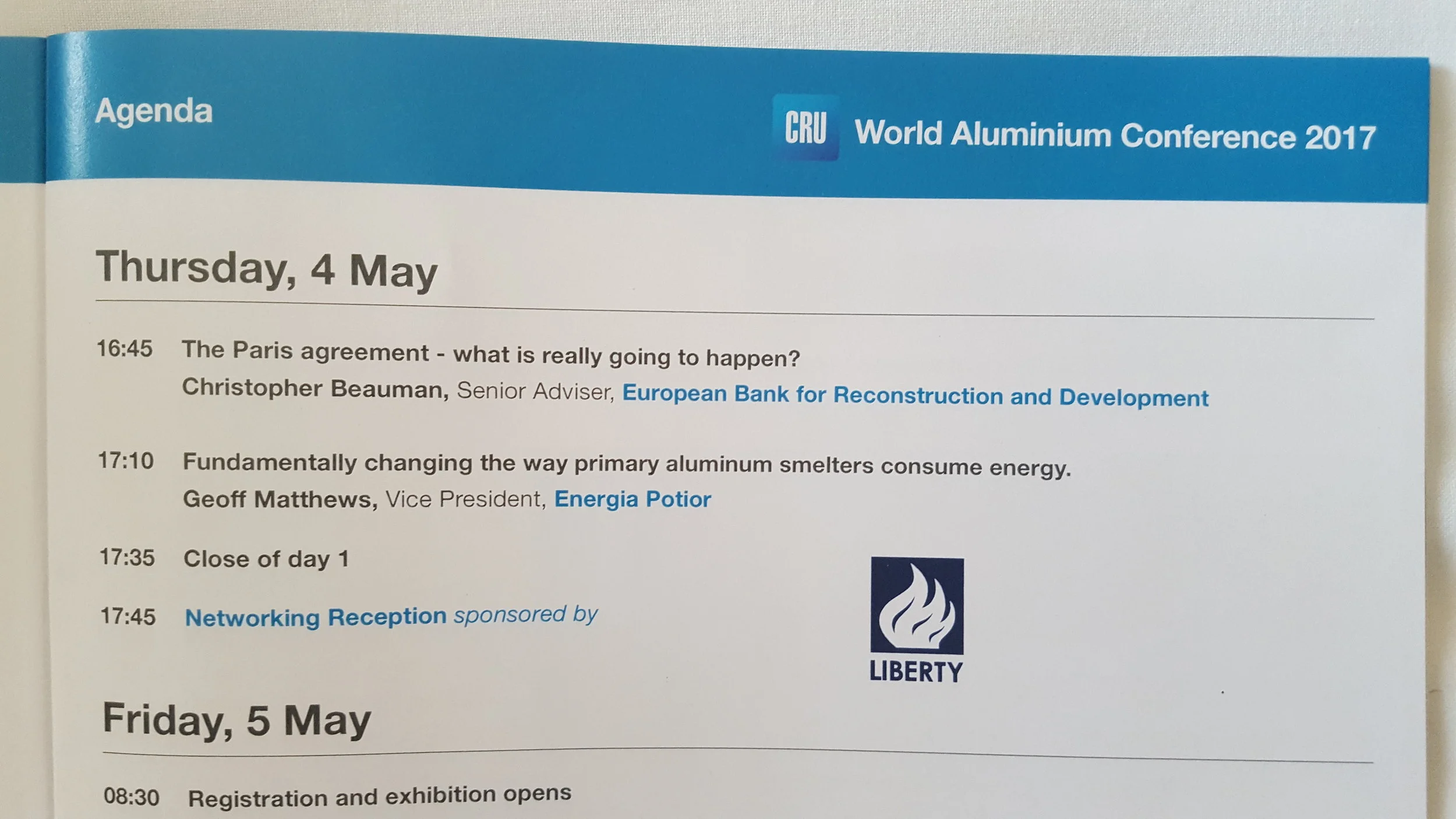 Last week Geoff Matthews spoke at the 2017 CRU World Aluminium Conference. You can view a copy of his presentation by clicking HERE.