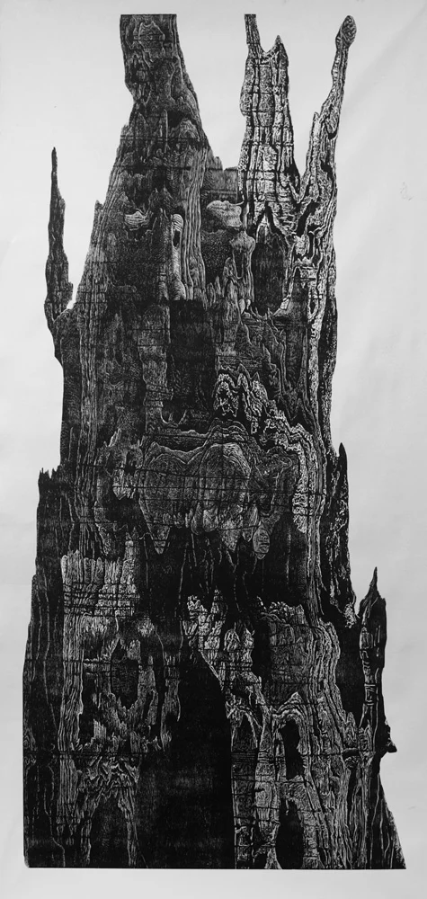 "Drip Castle" Woodcut 48" x 96" 2015
