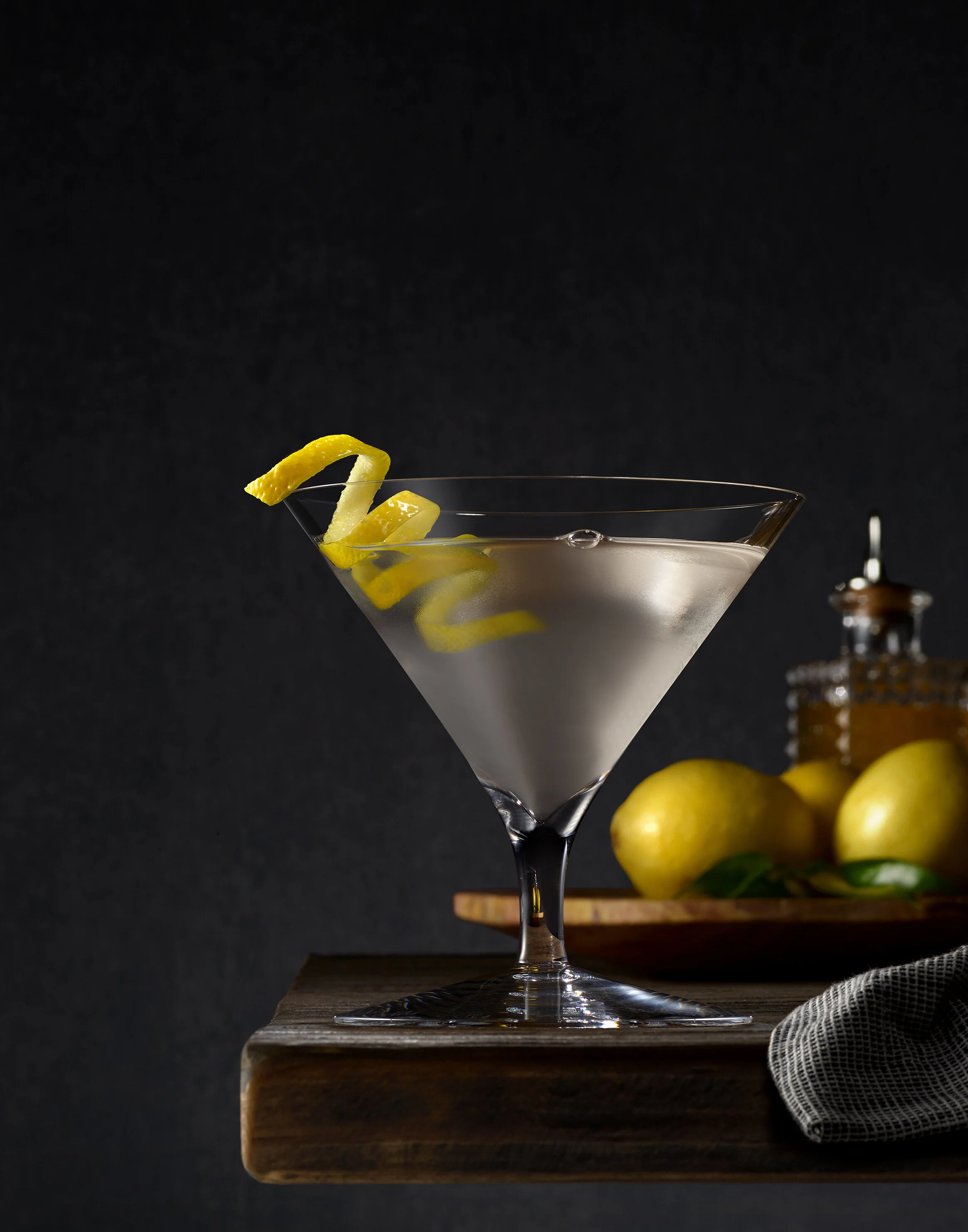  Lemon twist martini and high end cocktails shot for Drinkworks and owned by Anheuser-Busch 