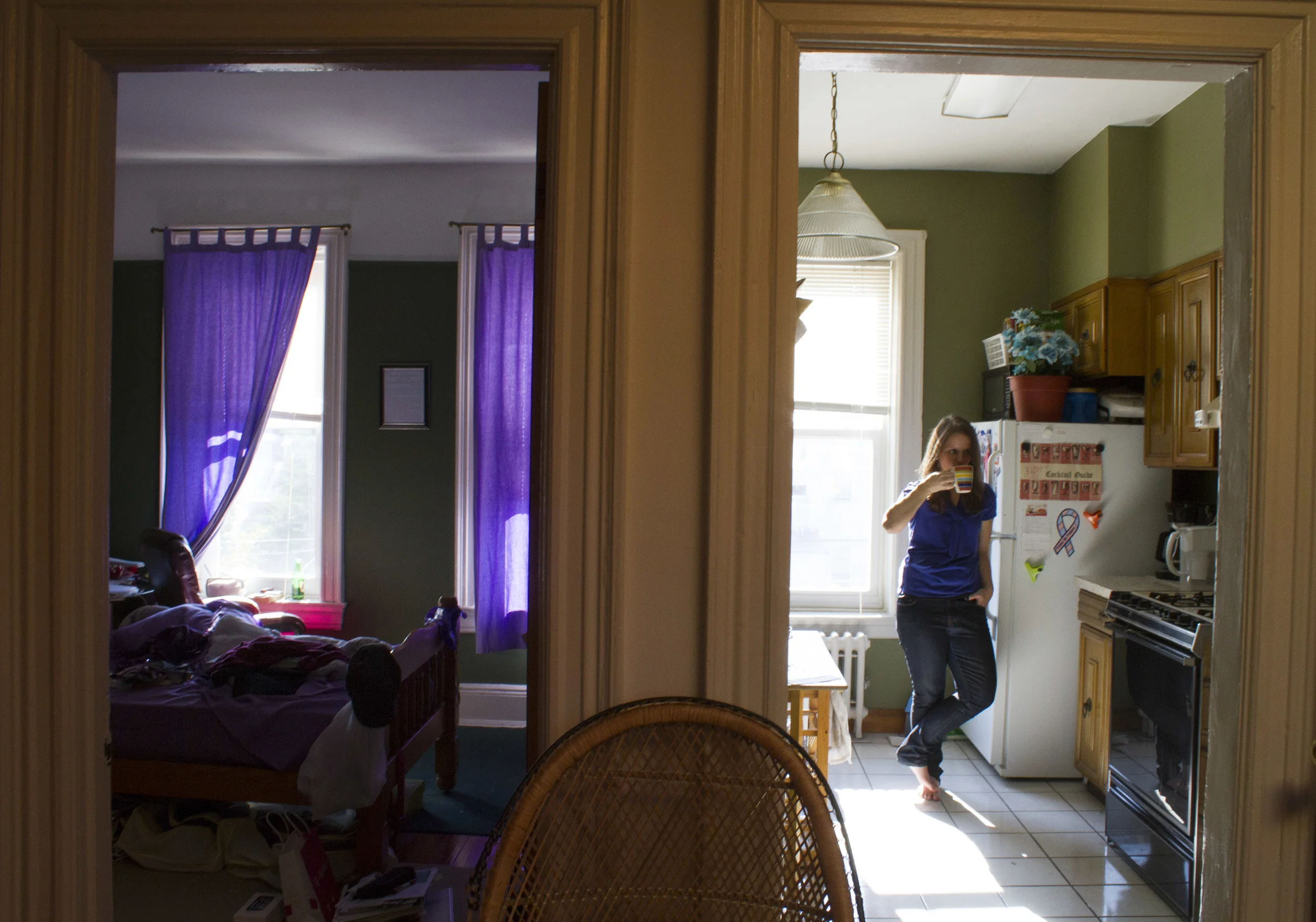 Catholic Minister Melissa McChesney, 24, in the Brooklyn apartment she shares with her sister. 