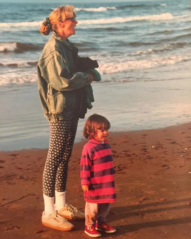 It's not easy being this stylish. Throwback Thursday featuring Mama Griffin and her little troll. (This is the same family trip my siblings dug a hole in the sand and tricked me into walking into it)