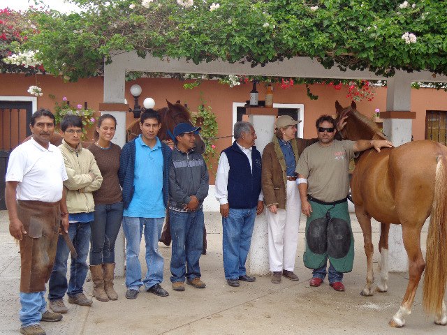Giving a seminar to Farriers and Veterinarians in Peru,