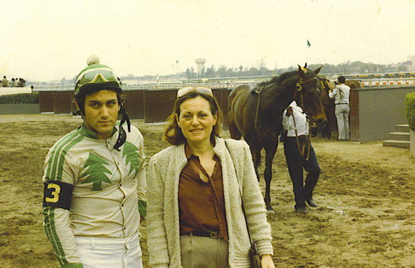 As a jockey at 16 years old with my mom !!!