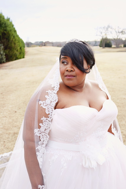 A gorgeous bride-to-be in one of our unique dresses.