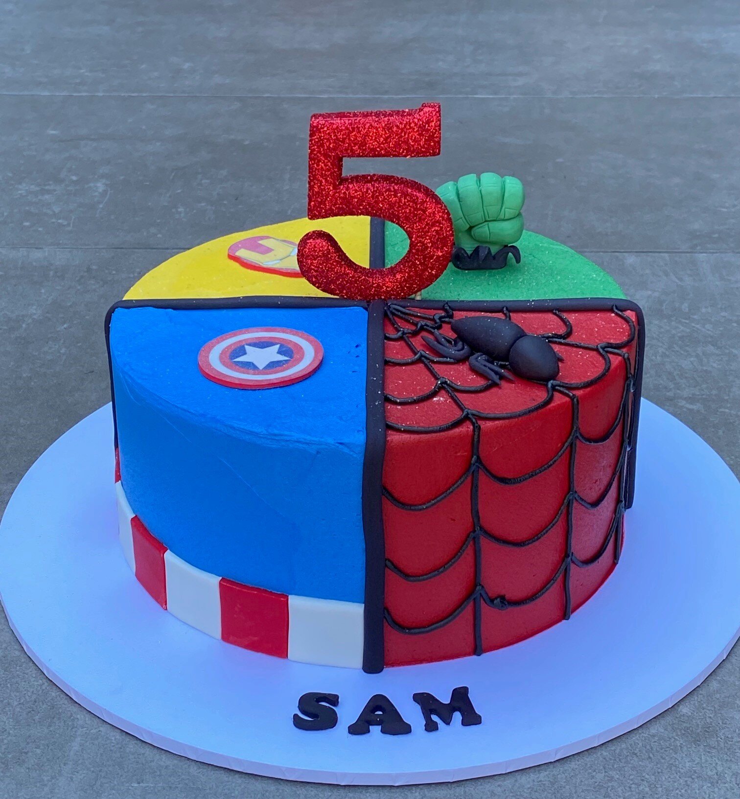 Captain America Shield Birthday Cake | bakehoney.com