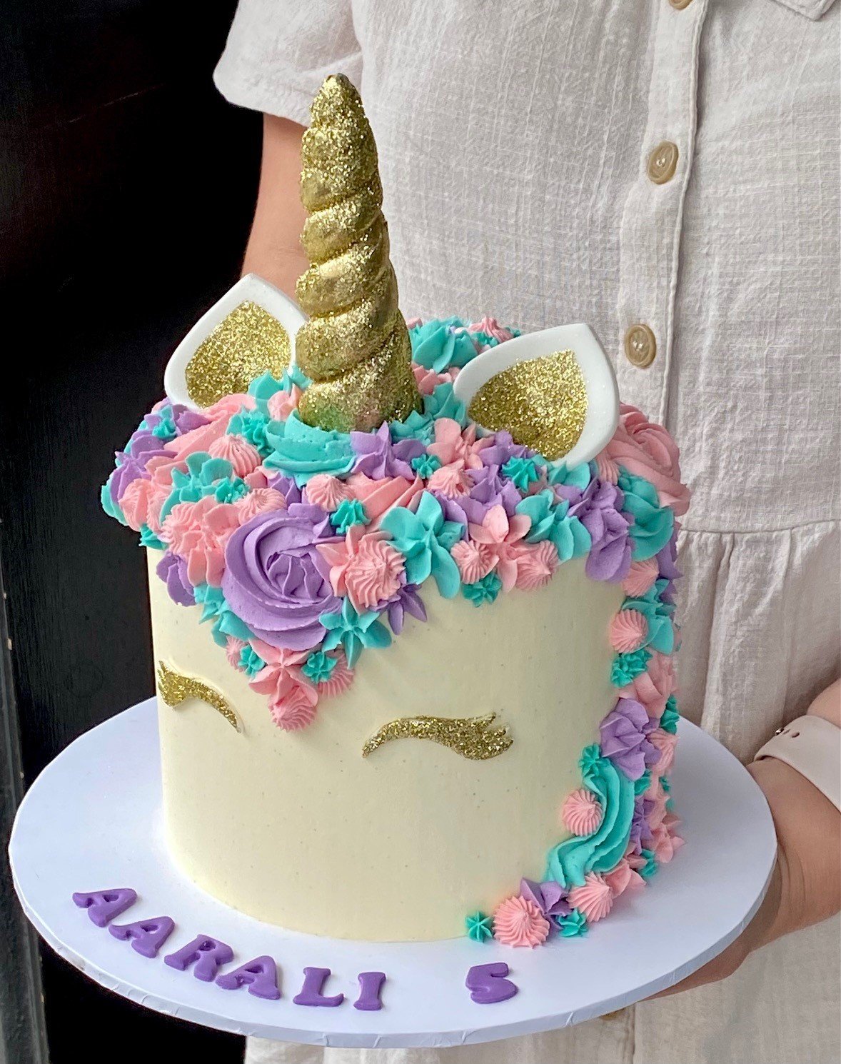 Purple Unicorn - Decorated Cake by Anchored in Cake - CakesDecor