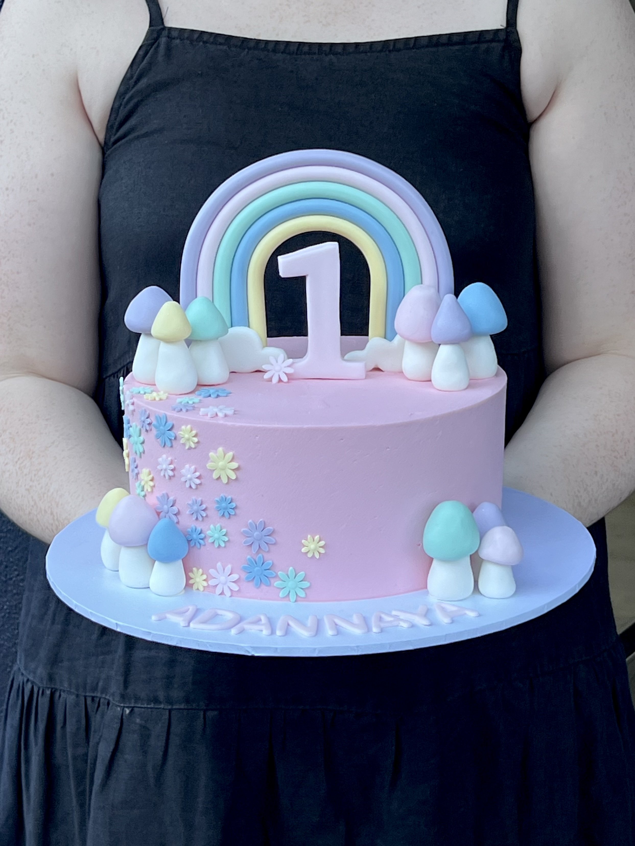 Bright Colourful Rainbow Birthday Cake