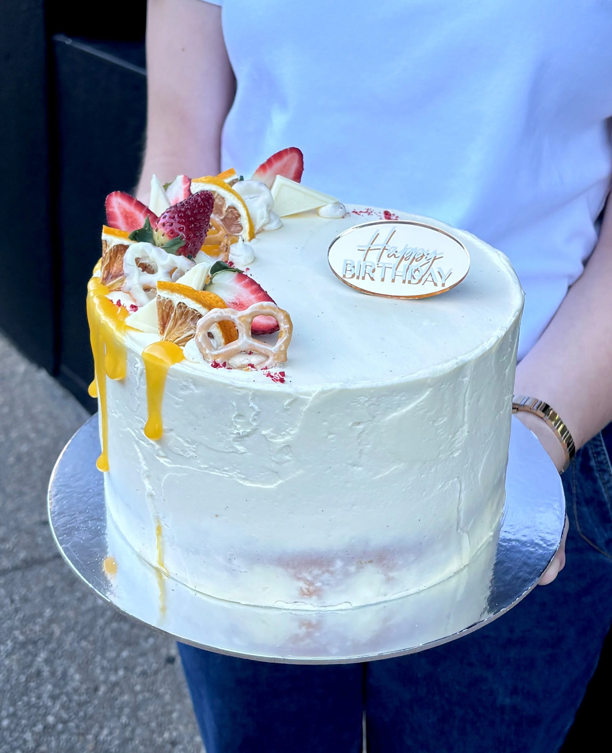 White Chocolate with Strawberry and Lemon Mousse Cake