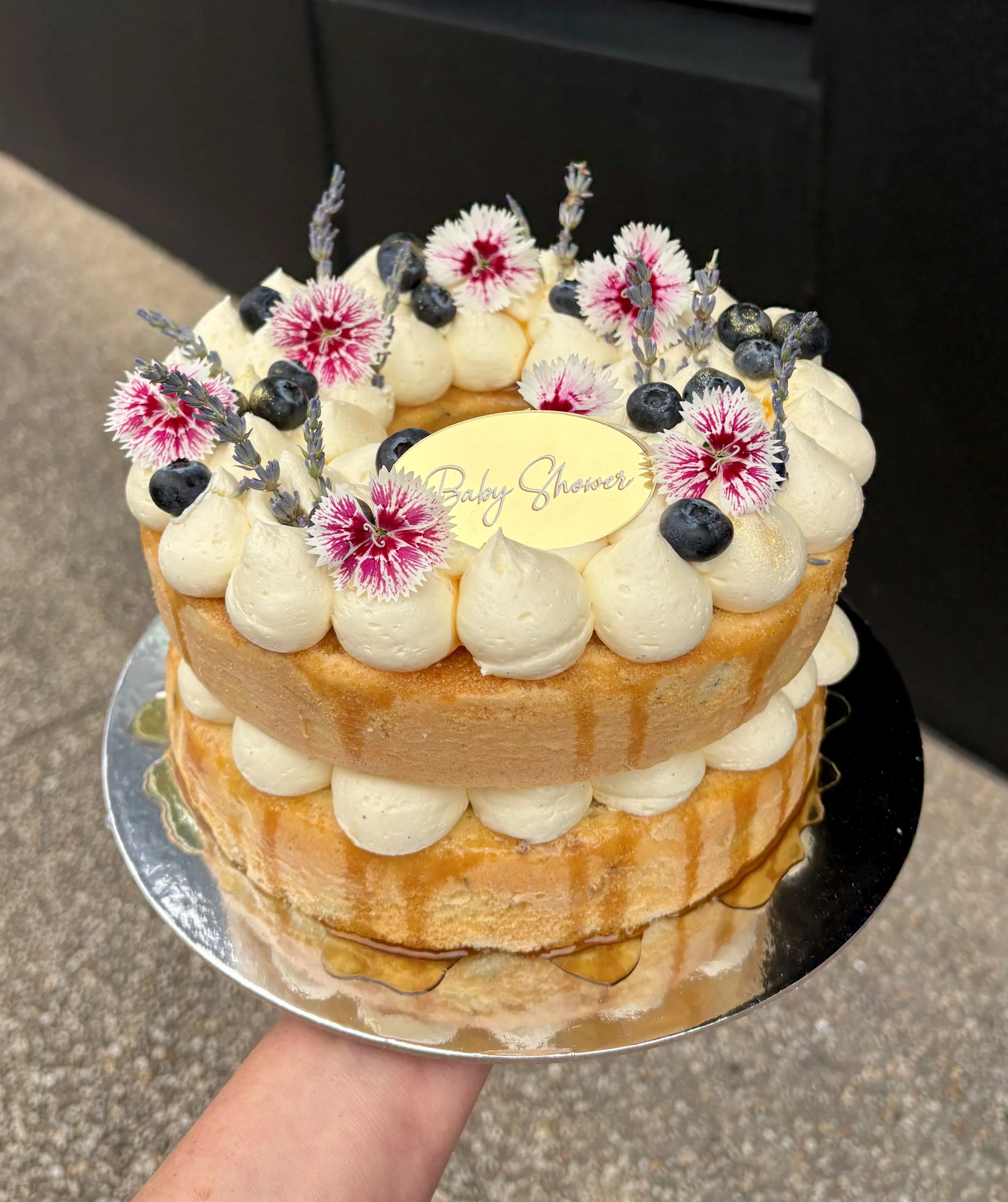 Lavender NAKED Cake with Vanilla Buttercream & Honey Drizzle