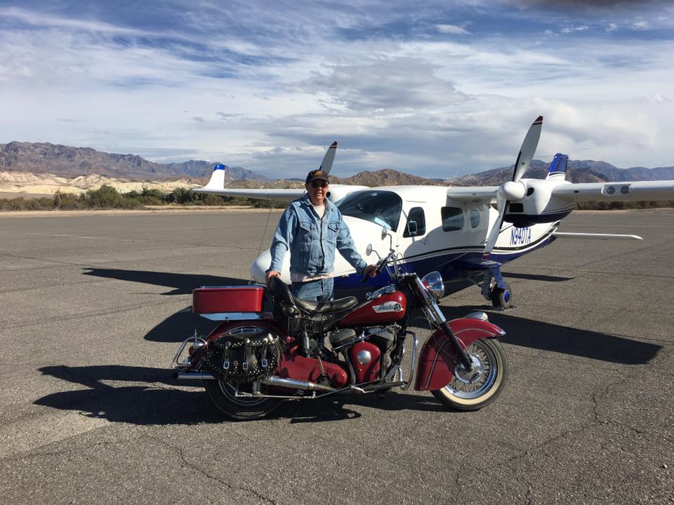  Gary Stark flew in for the Death Valley Run. Here he is with "Big Red," which has logged more than 250,00 miles. 