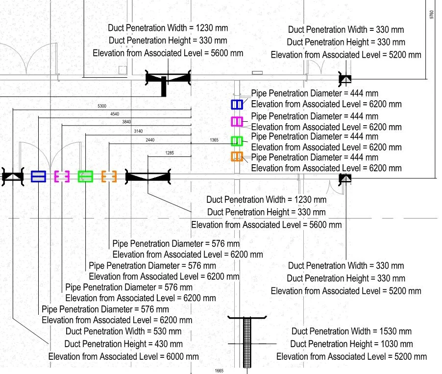 REVIT 3D Modelling for Workshop Drawings Preparation. As seen Penetration drawing