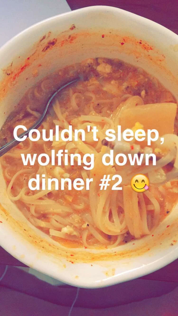 Second dinner: U-mian, miso, kimchi and egg // Snapchat: WunderTV
