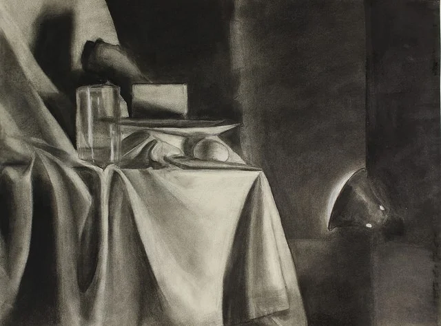 M. M., Relative Value Assignment, charcoal, 18 x 24”, from Observation & Visualization, fall 2016